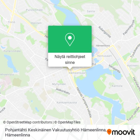 Pohjantähti Keskinäinen Vakuutusyhtiö Hämeenlinna kartta