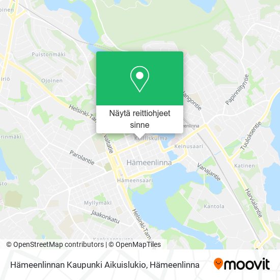 Hämeenlinnan Kaupunki Aikuislukio kartta