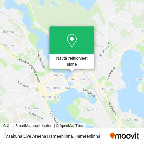 Vaakuna Live Areena Hämeenlinna kartta