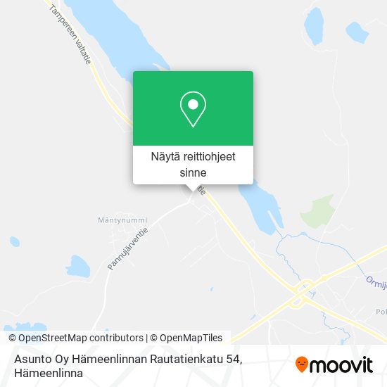 Asunto Oy Hämeenlinnan Rautatienkatu 54 kartta