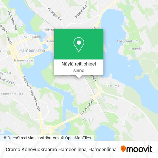 Cramo Konevuokraamo Hämeenlinna kartta