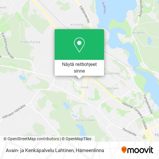 Avain- ja Kenkäpalvelu Lahtinen kartta