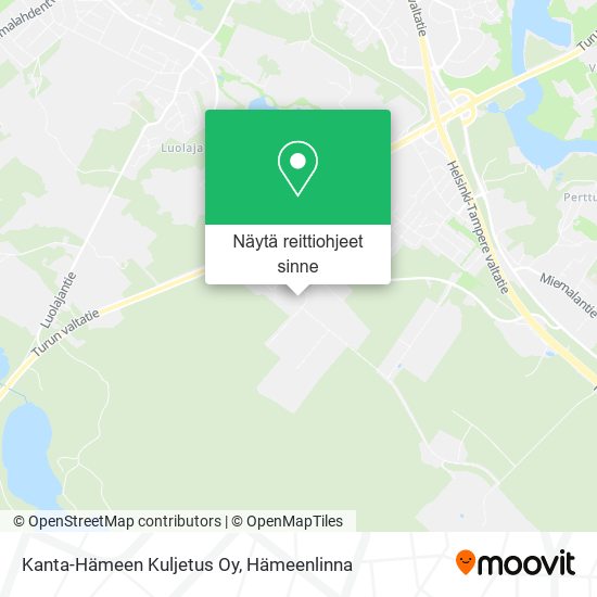 Kanta-Hämeen Kuljetus Oy kartta