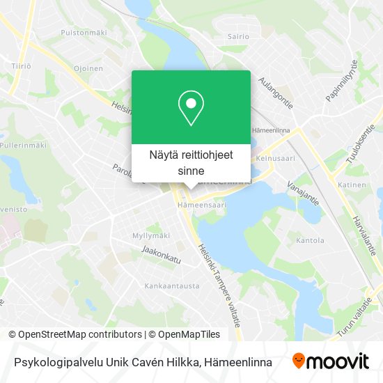 Psykologipalvelu Unik Cavén Hilkka kartta