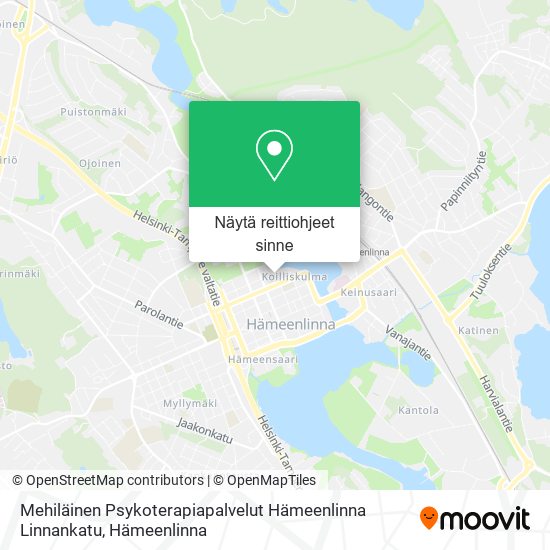 Mehiläinen Psykoterapiapalvelut Hämeenlinna Linnankatu kartta
