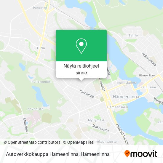 Autoverkkokauppa Hämeenlinna kartta