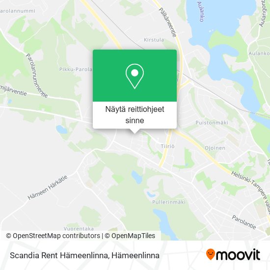 Scandia Rent Hämeenlinna kartta