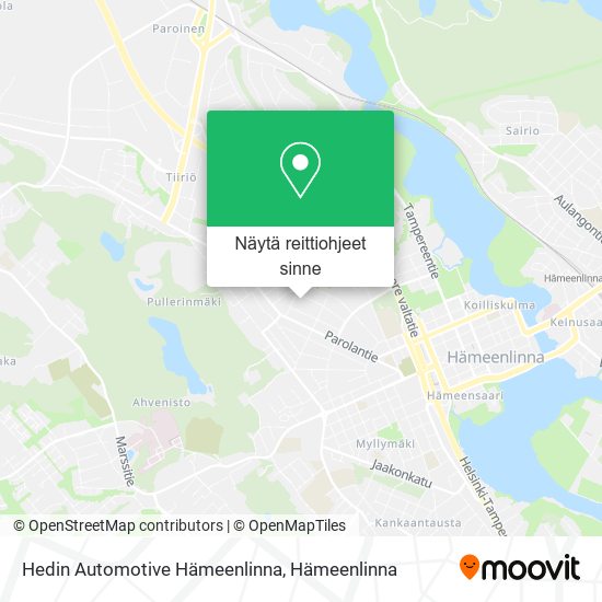 Hedin Automotive Hämeenlinna kartta