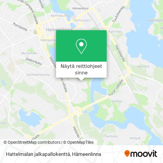 Hattelmalan jalkapallokenttä kartta