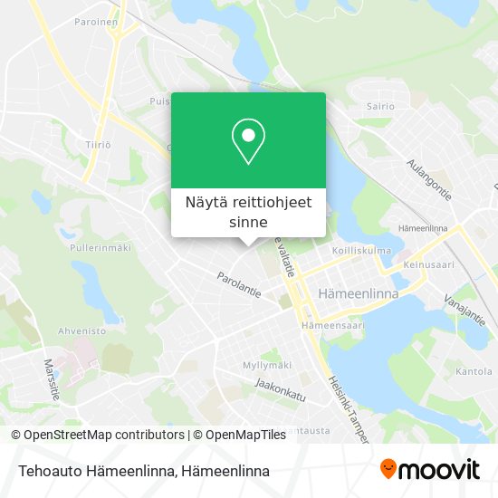 Tehoauto Hämeenlinna kartta