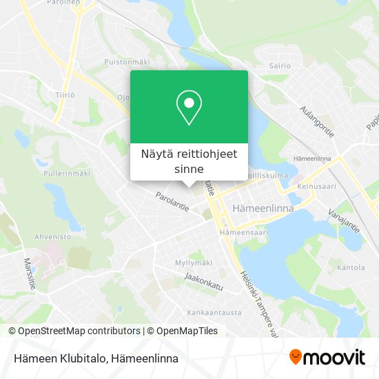 Hämeen Klubitalo kartta