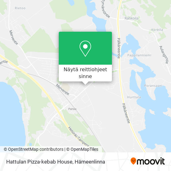 Hattulan Pizza-kebab House kartta