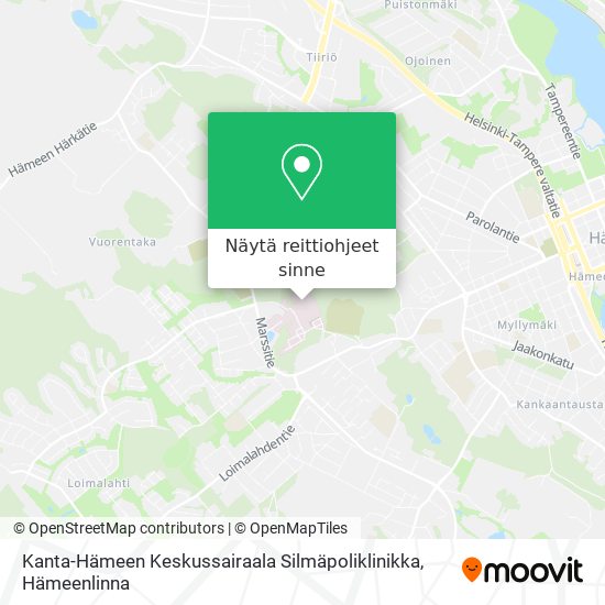 Kanta-Hämeen Keskussairaala Silmäpoliklinikka kartta