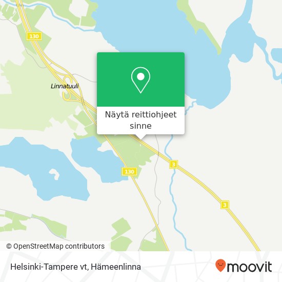 Helsinki-Tampere vt kartta