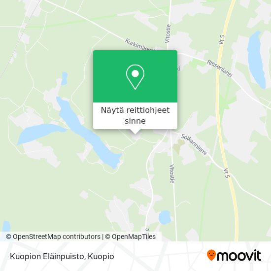 Kuopion Eläinpuisto kartta