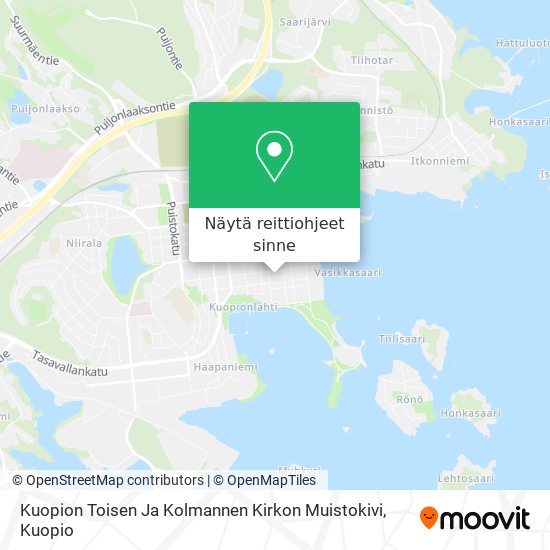 Kuopion Toisen Ja Kolmannen Kirkon Muistokivi kartta