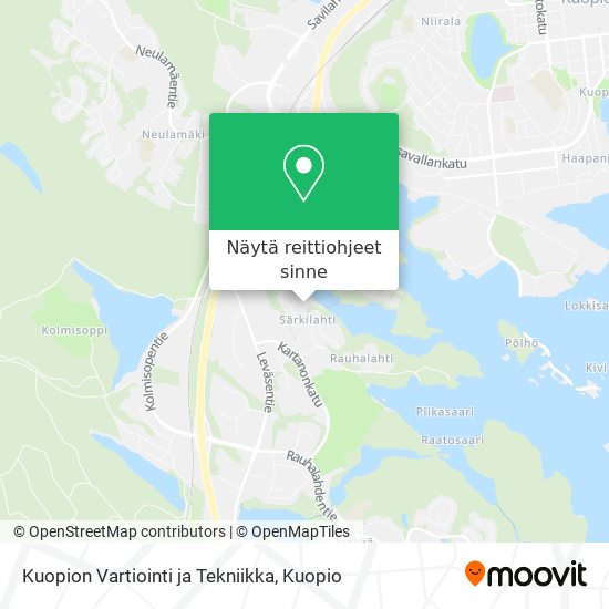 Kuopion Vartiointi ja Tekniikka kartta