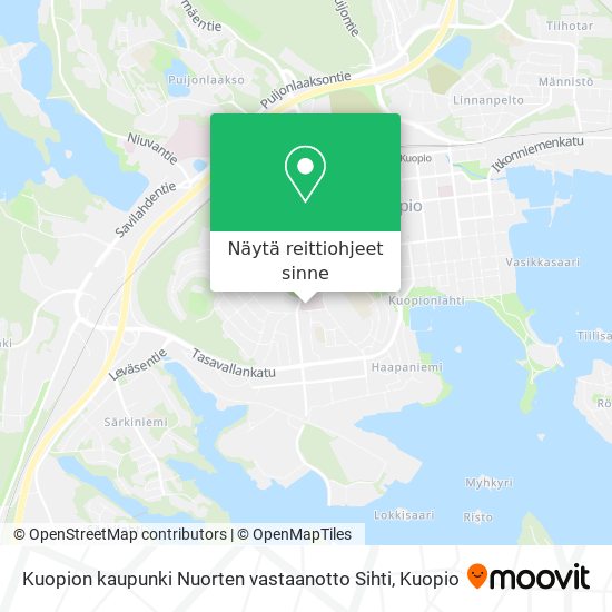 Kuopion kaupunki Nuorten vastaanotto Sihti kartta