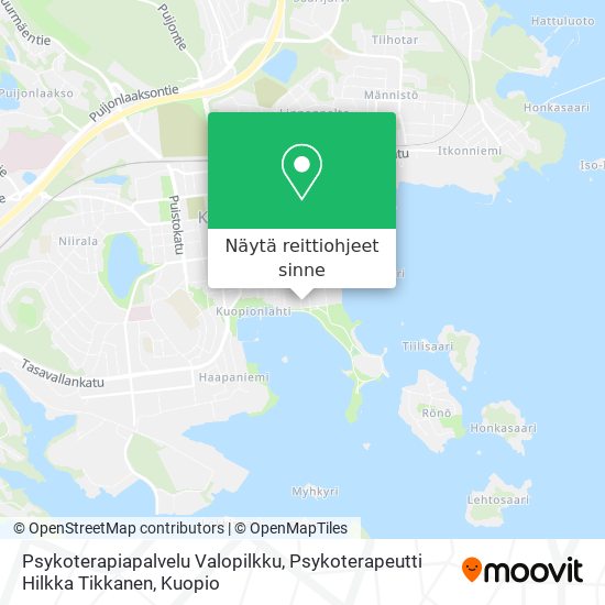 Psykoterapiapalvelu Valopilkku, Psykoterapeutti Hilkka Tikkanen kartta