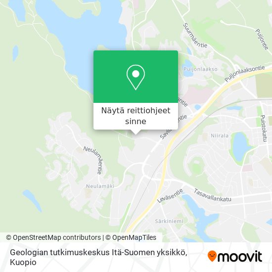 Geologian tutkimuskeskus Itä-Suomen yksikkö kartta