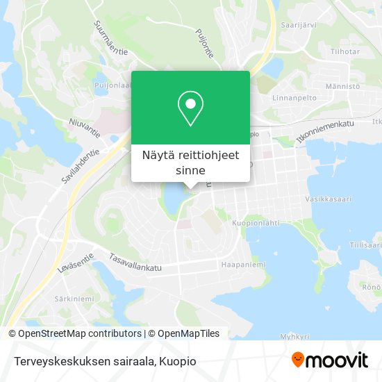 Terveyskeskuksen sairaala kartta