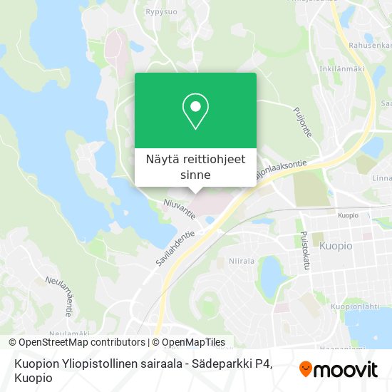 Kuopion Yliopistollinen sairaala - Sädeparkki P4 kartta