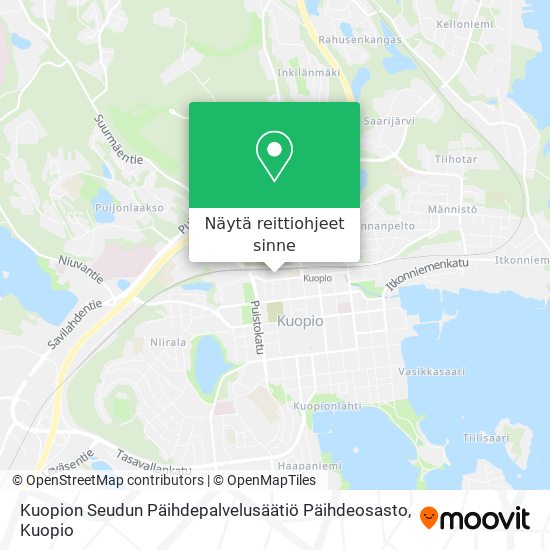 Kuopion Seudun Päihdepalvelusäätiö Päihdeosasto kartta