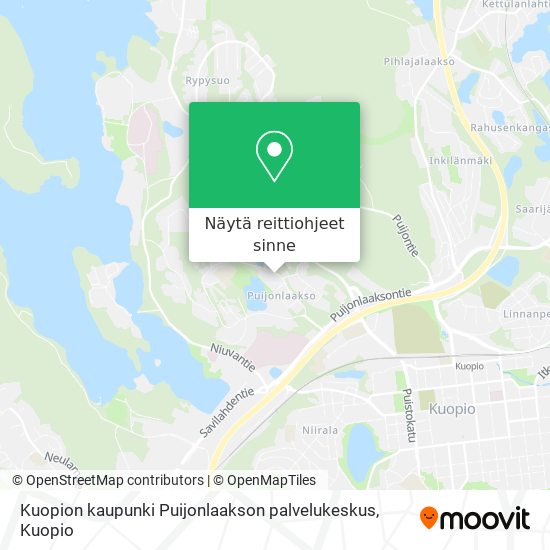 Kuopion kaupunki Puijonlaakson palvelukeskus kartta