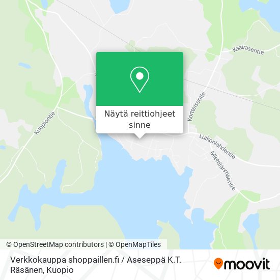 Verkkokauppa shoppaillen.fi / Aseseppä K.T. Räsänen kartta