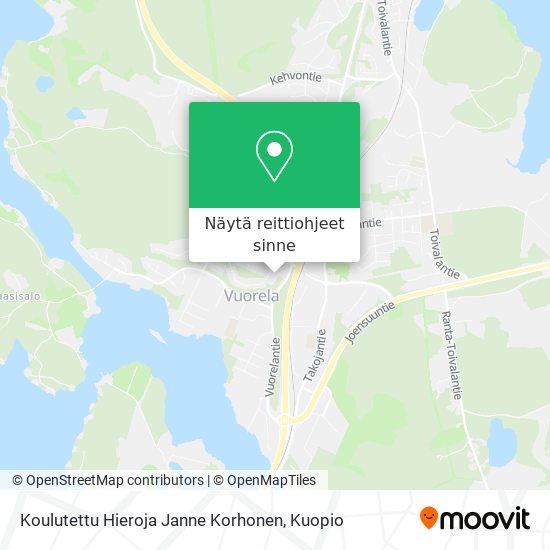 Koulutettu Hieroja Janne Korhonen kartta
