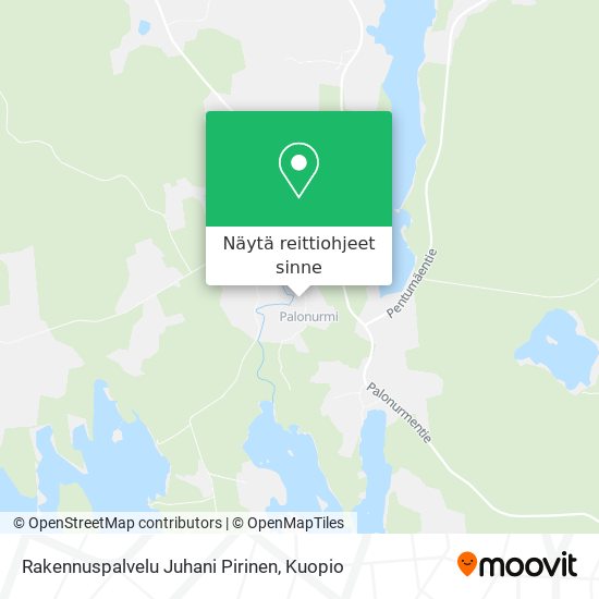 Rakennuspalvelu Juhani Pirinen kartta