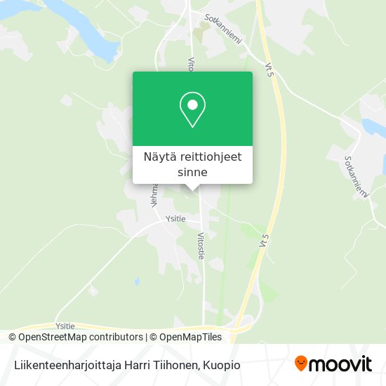 Liikenteenharjoittaja Harri Tiihonen kartta