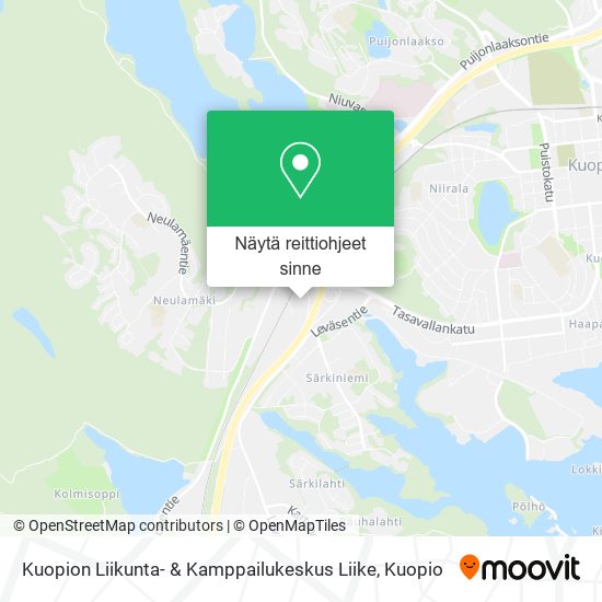 Kuopion Liikunta- & Kamppailukeskus Liike kartta