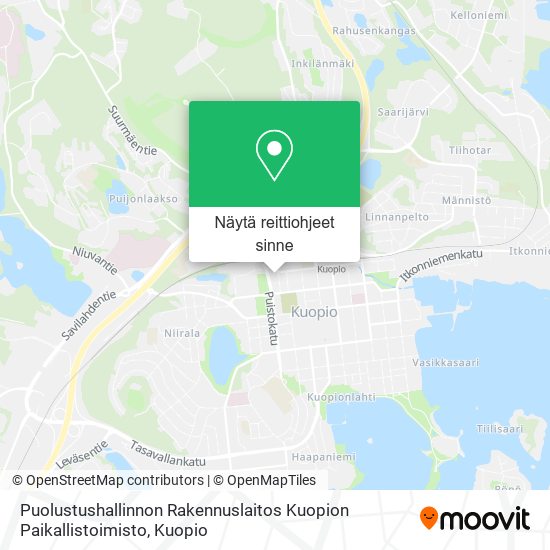 Puolustushallinnon Rakennuslaitos Kuopion Paikallistoimisto kartta