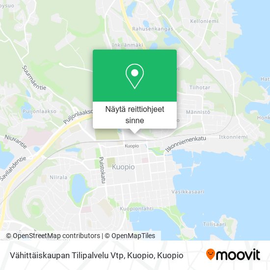 Vähittäiskaupan Tilipalvelu Vtp, Kuopio kartta