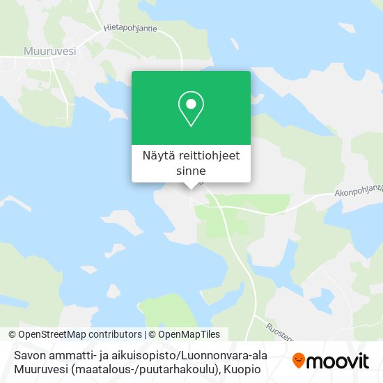 Savon ammatti- ja aikuisopisto / Luonnonvara-ala Muuruvesi (maatalous- / puutarhakoulu) kartta