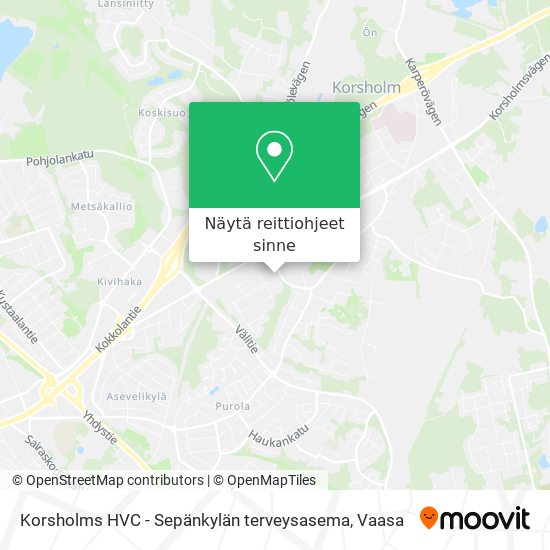 Korsholms HVC - Sepänkylän terveysasema kartta