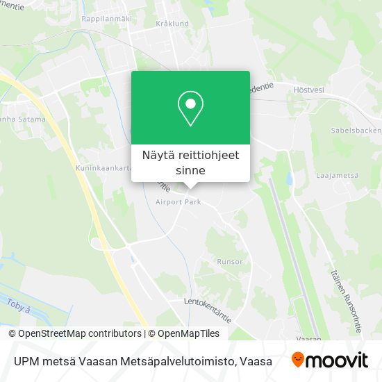 UPM metsä Vaasan Metsäpalvelutoimisto kartta