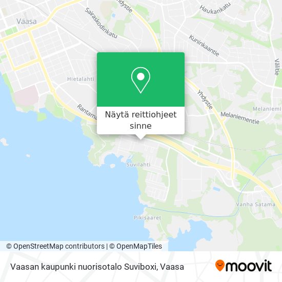 Vaasan kaupunki nuorisotalo Suviboxi kartta