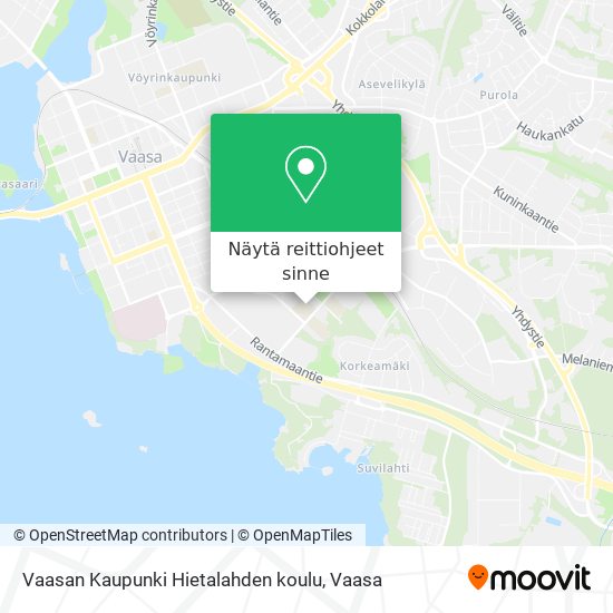 Vaasan Kaupunki Hietalahden koulu kartta