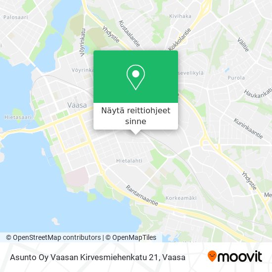 Asunto Oy Vaasan Kirvesmiehenkatu 21 kartta