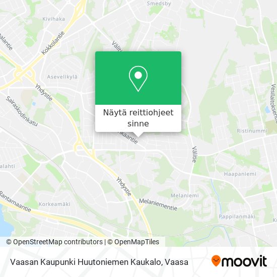 Vaasan Kaupunki Huutoniemen Kaukalo kartta