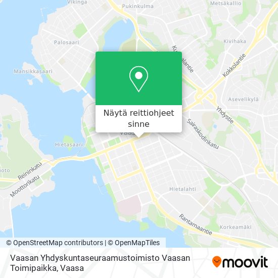 Vaasan Yhdyskuntaseuraamustoimisto Vaasan Toimipaikka kartta