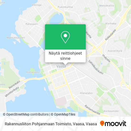 Rakennusliiton Pohjanmaan Toimisto, Vaasa kartta