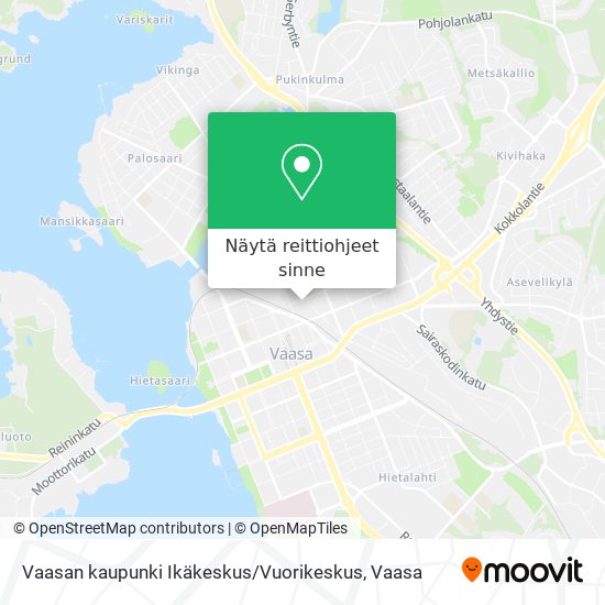 Vaasan kaupunki Ikäkeskus / Vuorikeskus kartta