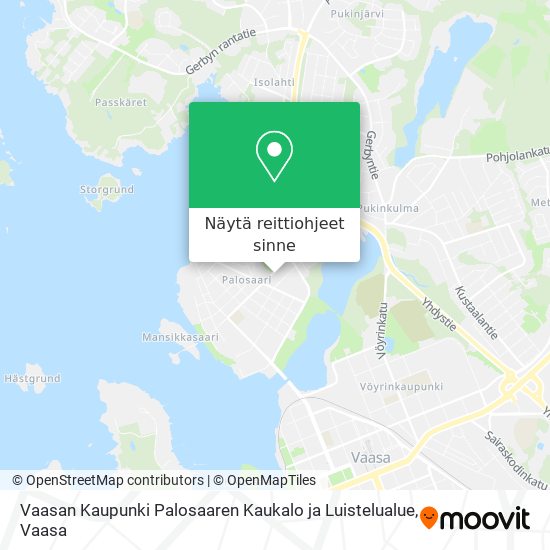Vaasan Kaupunki Palosaaren Kaukalo ja Luistelualue kartta