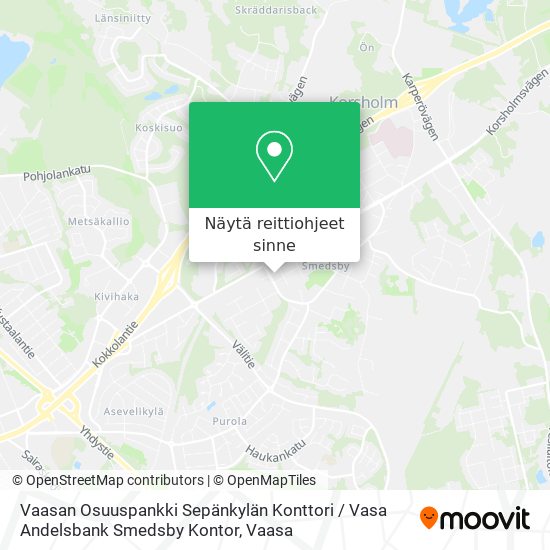 Vaasan Osuuspankki Sepänkylän Konttori / Vasa Andelsbank Smedsby Kontor kartta