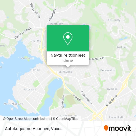 Autokorjaamo Vuorinen kartta