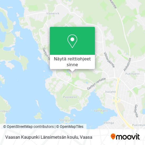 Vaasan Kaupunki Länsimetsän koulu kartta