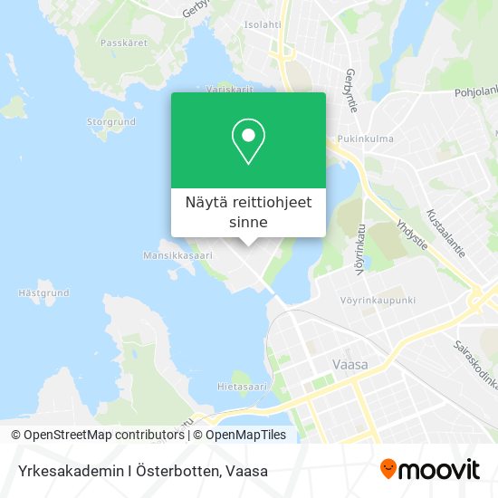 Yrkesakademin I Österbotten kartta